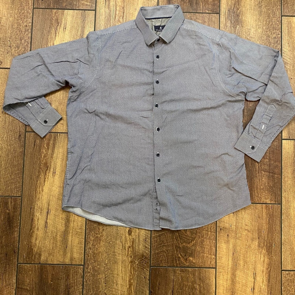 Hart Schaffner Marx Shirt Mens XL Blue Long Sleeve Button Up Geometric Print